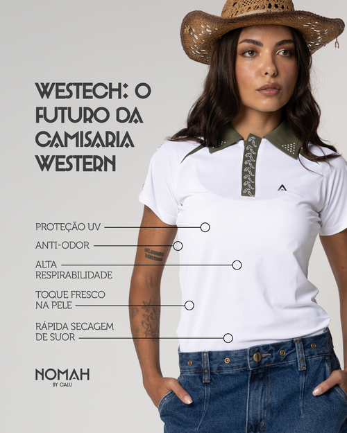 Polo Tecnológica Nomah Dream Branca e Verde