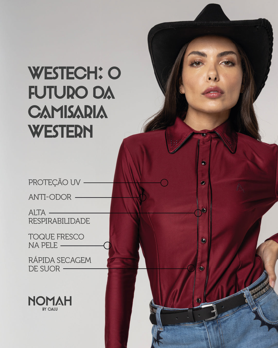 Camisa Tecnológica Texas Vinho