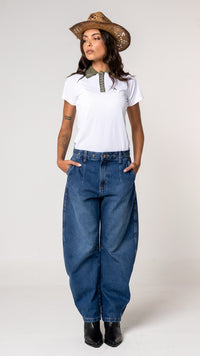 Calça Jeans Barrel Escura