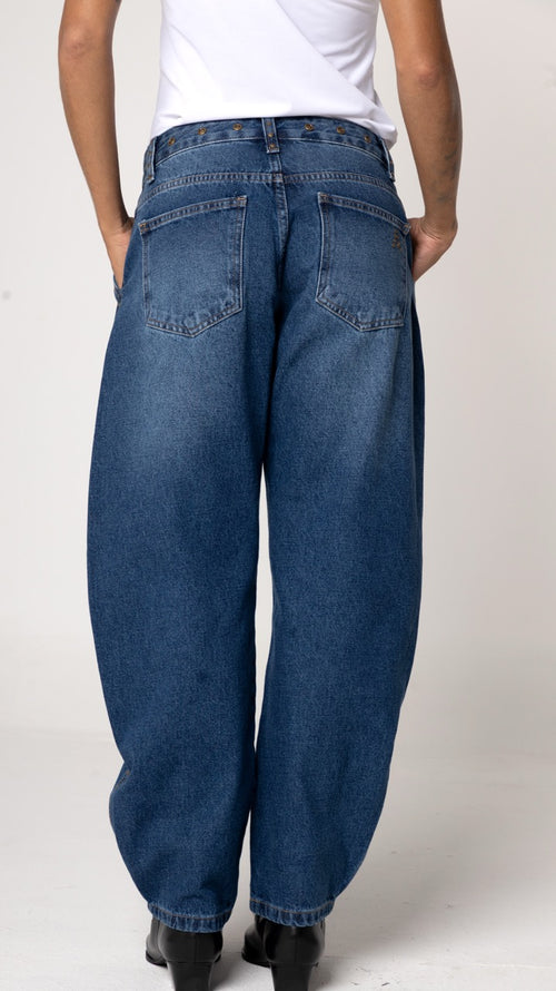 Calça Jeans Barrel Escura