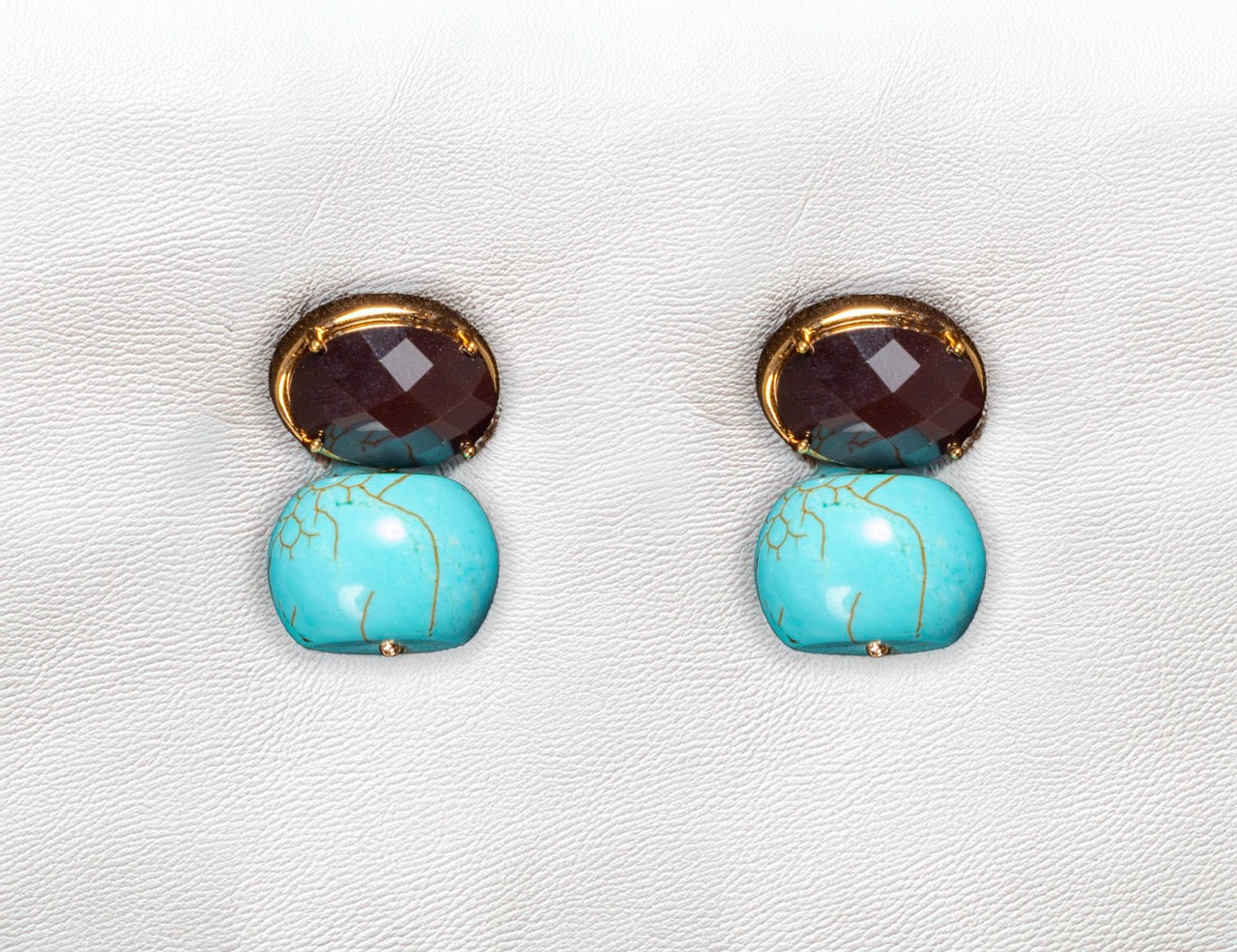 Brinco Dust Marrom e Turquesa