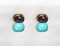 Brinco Dust Marrom e Turquesa