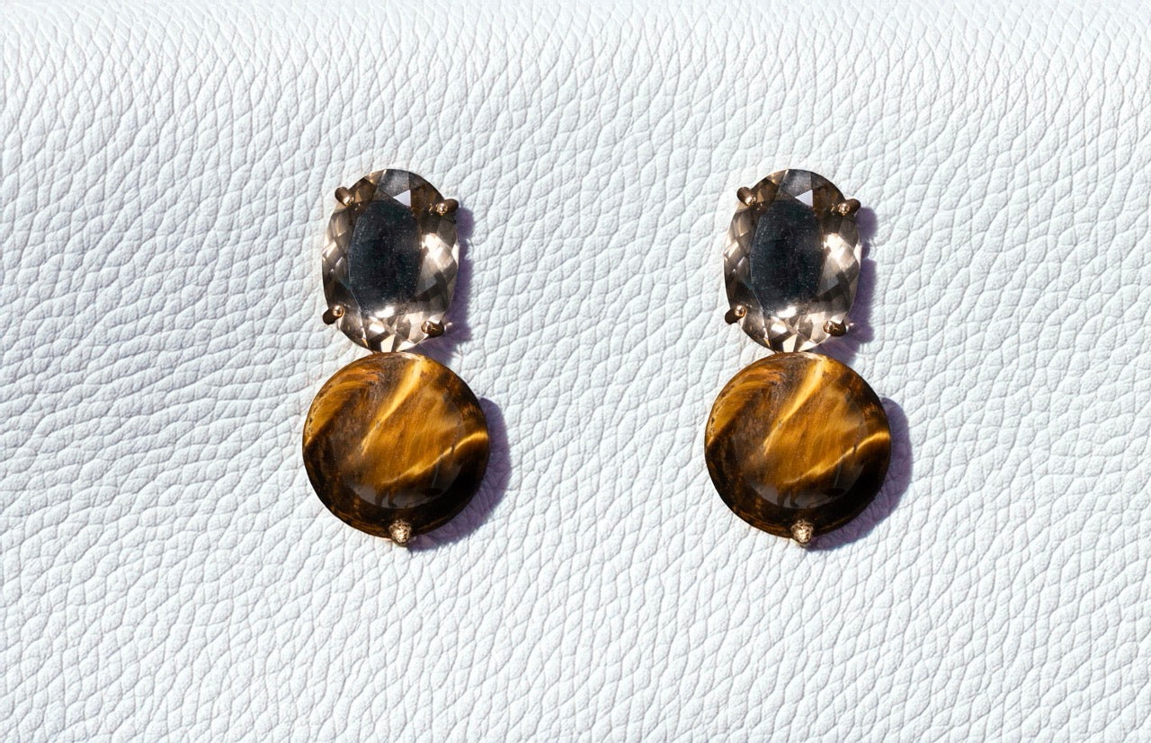 Brinco Dust Olho de Tigre