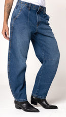 Calça Jeans Barrel Escura