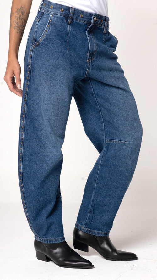 Calça Jeans Barrel Escura