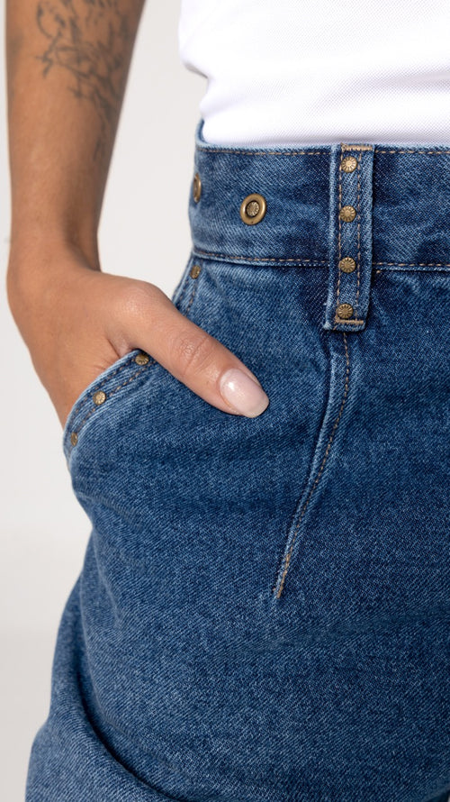 Calça Jeans Barrel Escura