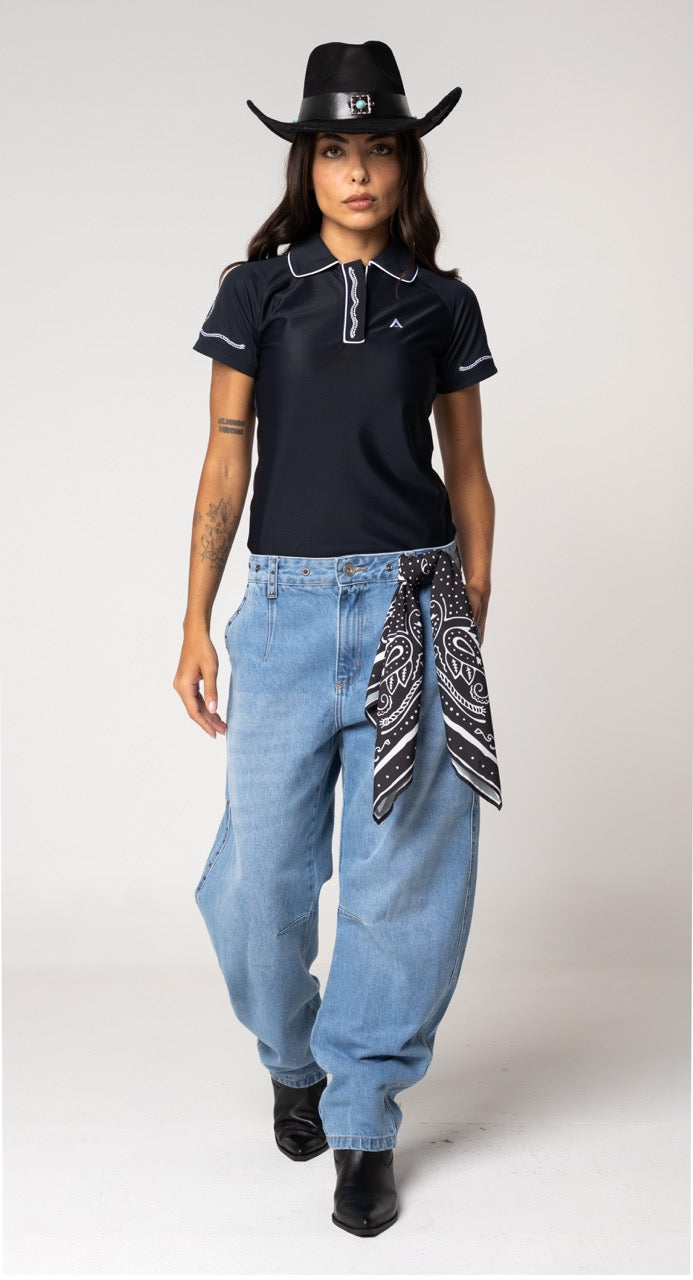 Lenço Country Side Preto e Branco