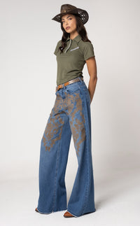 Calça Jeans Wide Leg Max Escura
