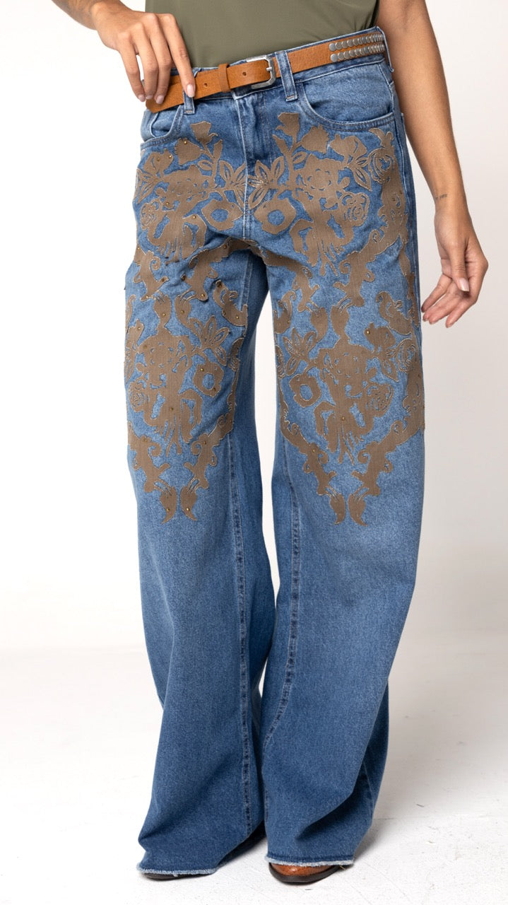 Calça Jeans Wide Leg Max Escura