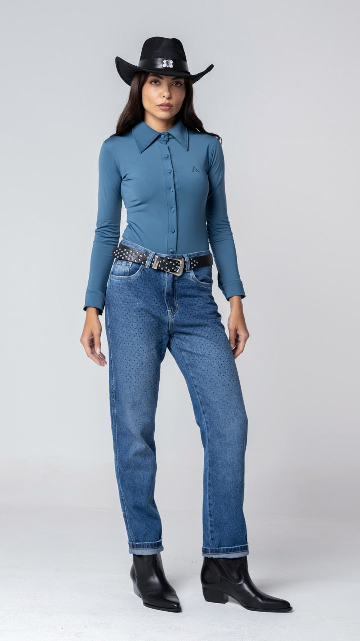 Calça Jeans Reta Escura