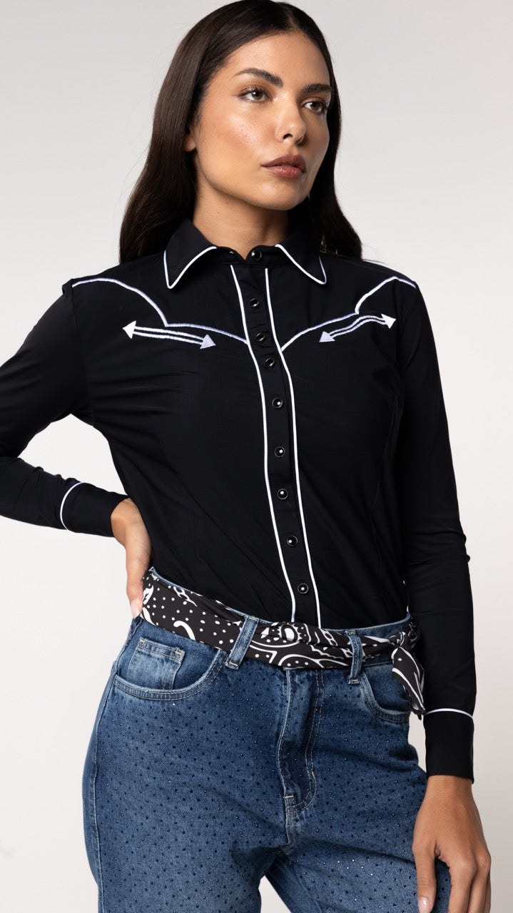 Lenço Country Side Preto e Branco