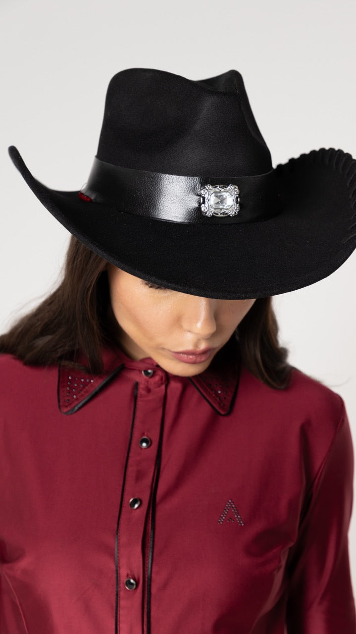 Chapéu On the Rocks Preto e Vermelho