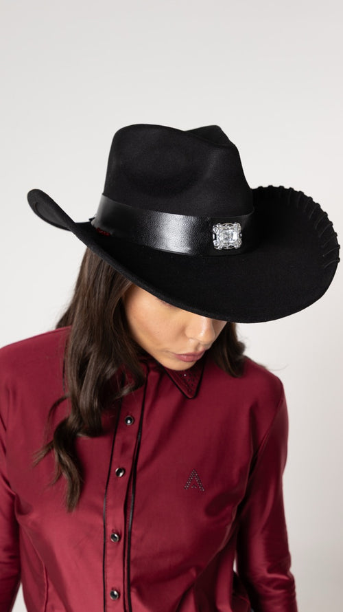 Chapéu On the Rocks Preto e Vermelho