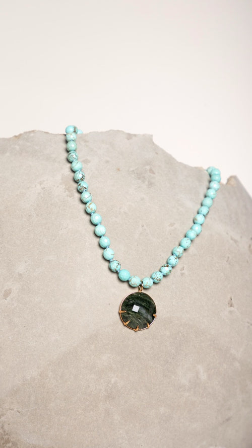 Colar Wildfire Turquesa e Cinza