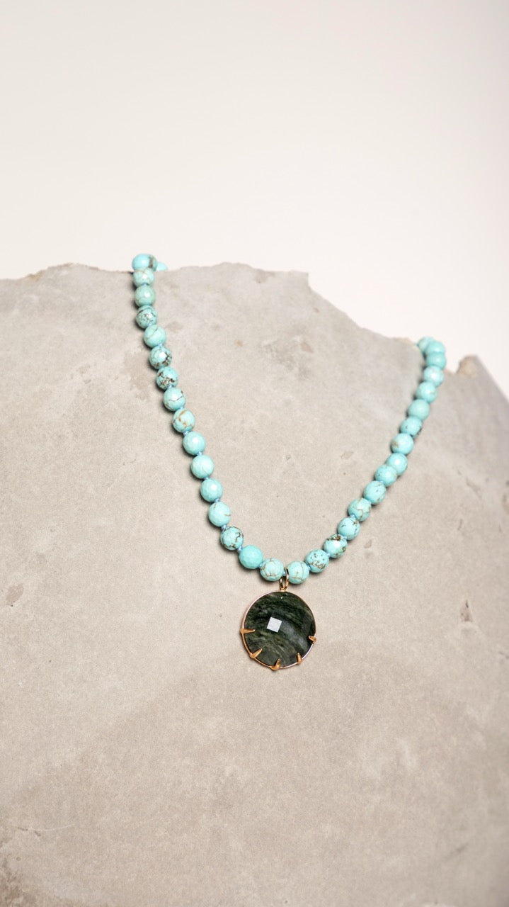 Colar Wildfire Turquesa e Cinza