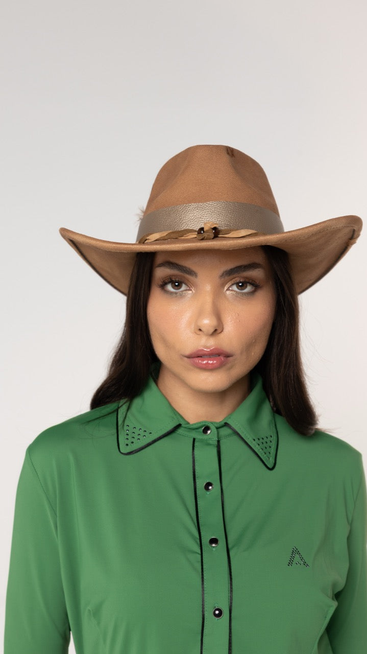 Chapéu Lucky Feather Caramelo