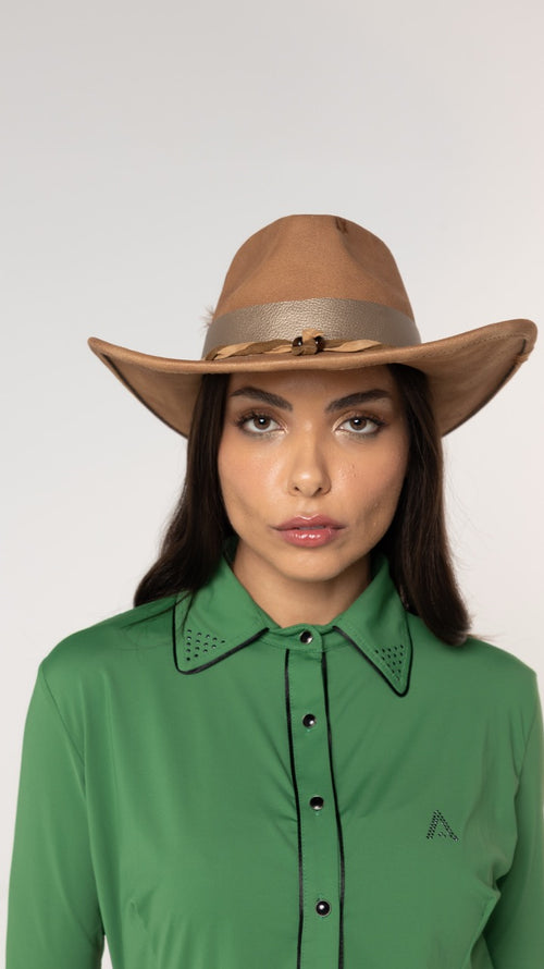 Chapéu Lucky Feather Caramelo