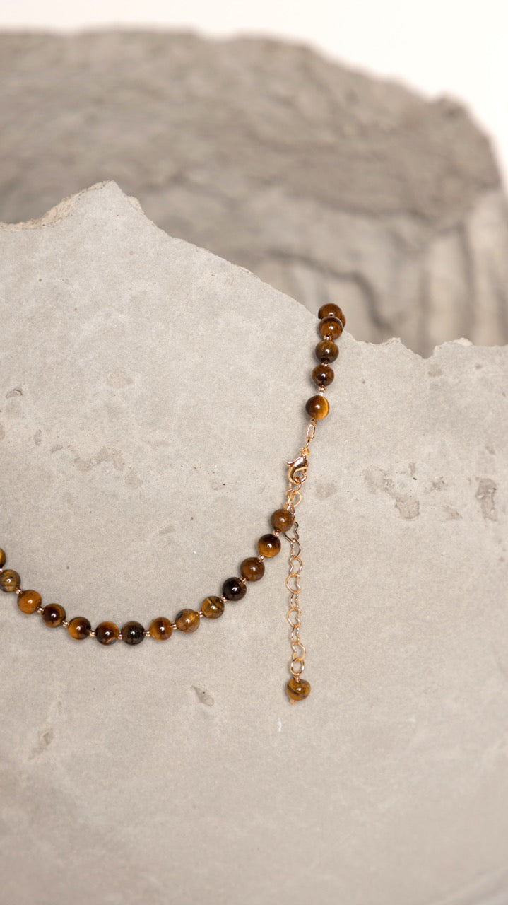 Colar Wildfire Marrom e Turquesa