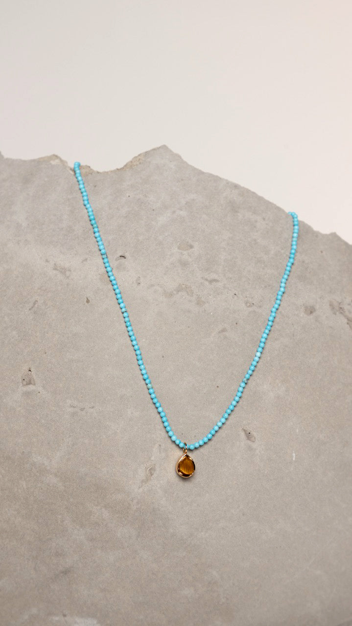 Colar Blue Spirit Turquesa e Dourado